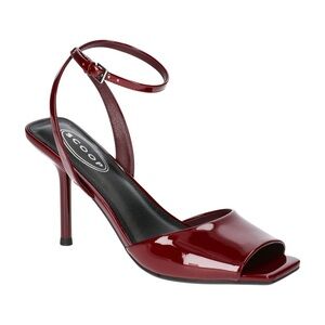 Scoop Women's Ankle Strap Peep Toe Stiletto Heeled Sandals, Red, Sz 9, NWB